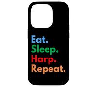 Eat Sleep Harp Repeat Harpe Joueurs et Amateurs de Musique Classique Coque pour iPhone 14 Pro