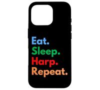 Eat Sleep Harp Repeat Harpe Joueurs et Amateurs de Musique Classique Coque pour iPhone 16 Pro