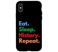 Eat Sleep History Repeat for Historiens and History Teachers Coque pour iPhone X/XS