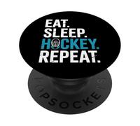 Eat Sleep Hockey Repeat Bold Mask Graphic PopSockets PopGrip Adhésif