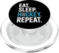 Eat Sleep Hockey Repeat Bold Mask Graphic PopSockets PopGrip pour MagSafe