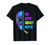 Eat Sleep Hockey Repeat Funny Graffiti Street Teen Hockey T-Shirt