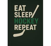 Eat. Sleep. Hockey. Repeat.: Funny Hockey-Themed School Notebook (8.5x11” Lined Paper, 120 Pages): Perfect for Hockey Players, Fans, and Coaches - Great Back-to-School or Team Gift
