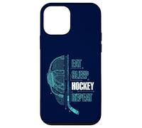 Eat Sleep Hockey Repeat Gamer Kid Teen Hockey Player Gaming Coque pour iPhone 12 Mini