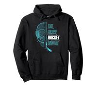 Eat Sleep Hockey Repeat Gamer Kid Teen Hockey Player Gaming Sweat à Capuche