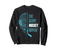 Eat Sleep Hockey Repeat Gamer Kid Teen Hockey Player Gaming Sweatshirt