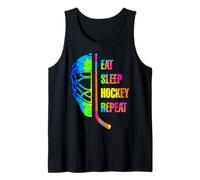 Eat Sleep Hockey Repeat Graffiti-Style Teens Adults Hockey Débardeur