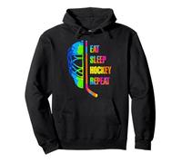 Eat Sleep Hockey Repeat Graffiti-Style Teens Adults Hockey Sweat à Capuche