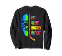 Eat Sleep Hockey Repeat Graffiti-Style Teens Adults Hockey Sweatshirt