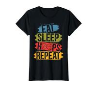 Eat Sleep Hoops Repeat Panier de Basket-Ball Junkie Sport Lover T-Shirt Graphique avec Valeur