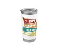 Eat Sleep Hula Hoop Repeat Cerceau de fitness professionnel Gobelet isotherme en acier inoxydable double paroi