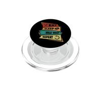 Eat Sleep Hula Hoop Repeat Cerceau de Fitness Professionnel PopSockets PopGrip pour MagSafe