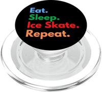 Eat Sleep Ice Skate Repeat pour Les Patineurs sur Glace et Les Amateurs de Patinage PopSockets PopGrip pour MagSafe