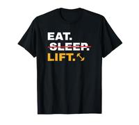Eat Sleep Lift Humour Musculation Pas De Sommeil Barré T-Shirt