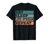 Eat Sleep Live Stream Repeat Livesstreaming Online Streaming T-Shirt Graphique avec Valeur
