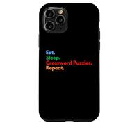 Eat Sleep Mots Croisés Puzzles Répéter Mots Croisés Amoureux Coque pour iPhone 11 Pro