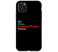 Eat Sleep Mots Croisés Puzzles Répéter Mots Croisés Amoureux Coque pour iPhone 11 Pro Max