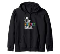 Eat Sleep Musicals Repeat Broadway Theatre Acteur Sweat à Capuche