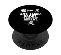 Eat Sleep Padel Repeat Sports Team Players Coach Design PopSockets PopGrip Adhésif