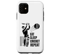 Eat Sleep Play Cricket Repeat Batsman Batting Cricket Art Coque pour iPhone 11