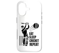 Eat Sleep Play Cricket Repeat Batsman Batting Cricket Art Coque pour iPhone 17