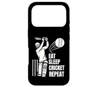 Eat Sleep Play Cricket Repeat Batsman Batting Cricket Art Coque pour iPhone 17 Pro
