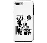 Eat Sleep Play Cricket Repeat Batsman Batting Cricket Art Coque pour iPhone 7 Plus/8 Plus