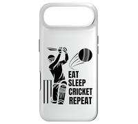 Eat Sleep Play Cricket Repeat Batsman Batting Cricket Art Coque pour iPhone Air
