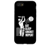 Eat Sleep Play Cricket Repeat Batsman Batting Cricket Art Coque pour iPhone SE (2020) / 7/8