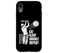 Eat Sleep Play Cricket Repeat Batsman Batting Cricket Art Coque pour iPhone XR