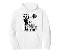 Eat Sleep Play Cricket Repeat Batsman Batting Cricket Art Sweat à Capuche