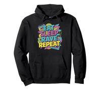 Eat Sleep Rave Repeat Funny EDM Party Techno Musique Techno Sweat à Capuche