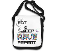 Eat Sleep Rave Repeat Party Dance Sac à bandoulière Blanc, blanc, Taille unique