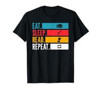 Eat Sleep Read Read Repeat Lecture Littérature Héros Roman T-Shirt