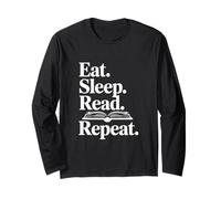 Eat Sleep Read Repeat Book Lover pour Les bibliophiles Manche Longue