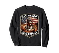 Eat Sleep Ride Repeat Funny Dirt Bike Rider USA Motocross MX Sweatshirt
