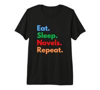 Eat Sleep Romans Repeat for Novel and Book Lovers T-Shirt Haut de Gamme