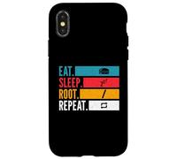 Eat Sleep Root Repeat Linux Coder Git Open Source Hacker Coque pour iPhone X/XS