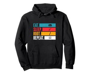 Eat Sleep Root Repeat Linux Coder Git Open Source Hacker Sweat à Capuche