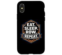 Eat Sleep Row Repeat Funny Rowing Crew Team Practice Rower Coque pour iPhone X/XS