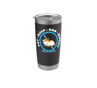 Eat Sleep Run Repeat Hamster Gobelet isotherme en acier inoxydable double paroi