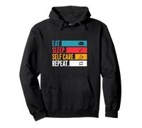 Eat Sleep Self Care Repeat pour la Pleine Conscience et l'équilibre Sweat à Capuche