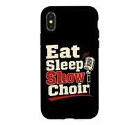 Eat Sleep Show Choeur Chanteur Musique Humour Coque pour iPhone X/XS
