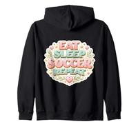 Eat Sleep Soccer Repeat Femme Floral Féminin Player Girl Sweat à Capuche