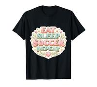 Eat Sleep Soccer Repeat Femme Floral Féminin Player Girl T-Shirt