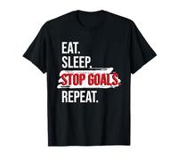 Eat Sleep Stop Goals Repeat - Fan de hockey sur gazon T-Shirt