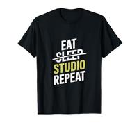 Eat Sleep Studio répète Un Dicton Musical Amusant T-Shirt
