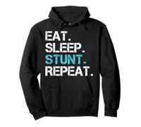 Eat Sleep Stunt Repeat Turquoise Cheerleader en Forme de Pom-Pom Girl Sweat à Capuche