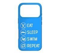 Eat Sleep Swim Repeat Cool Garçons Filles Natation Nageur Coque pour iPhone 17 Pro