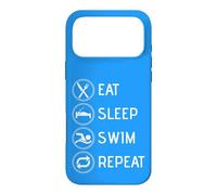 Eat Sleep Swim Repeat Cool Garçons Filles Natation Nageur Coque pour iPhone 17 Pro Max